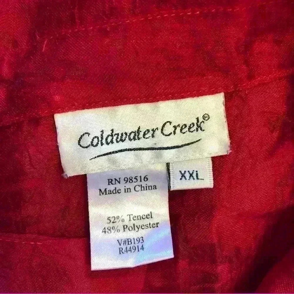 🌈 6/$60, Coldwater Creek Organza, Button Up, Long Sleeve, Sheer Blouse, 2X - Picture 3 of 6